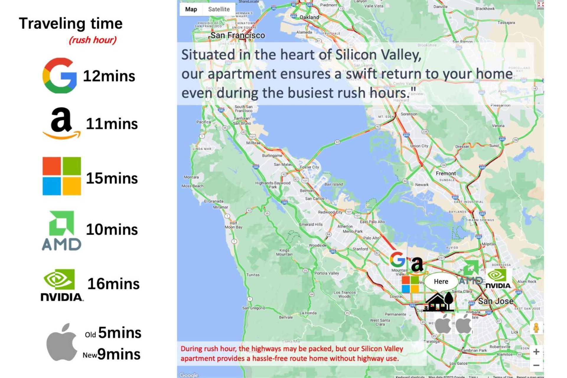 2Br Apt With Brand New Super Quite Ac, Washer, Dryer, Free Ev Station, Free Parking In Cupertino 森尼维耳市 外观 照片